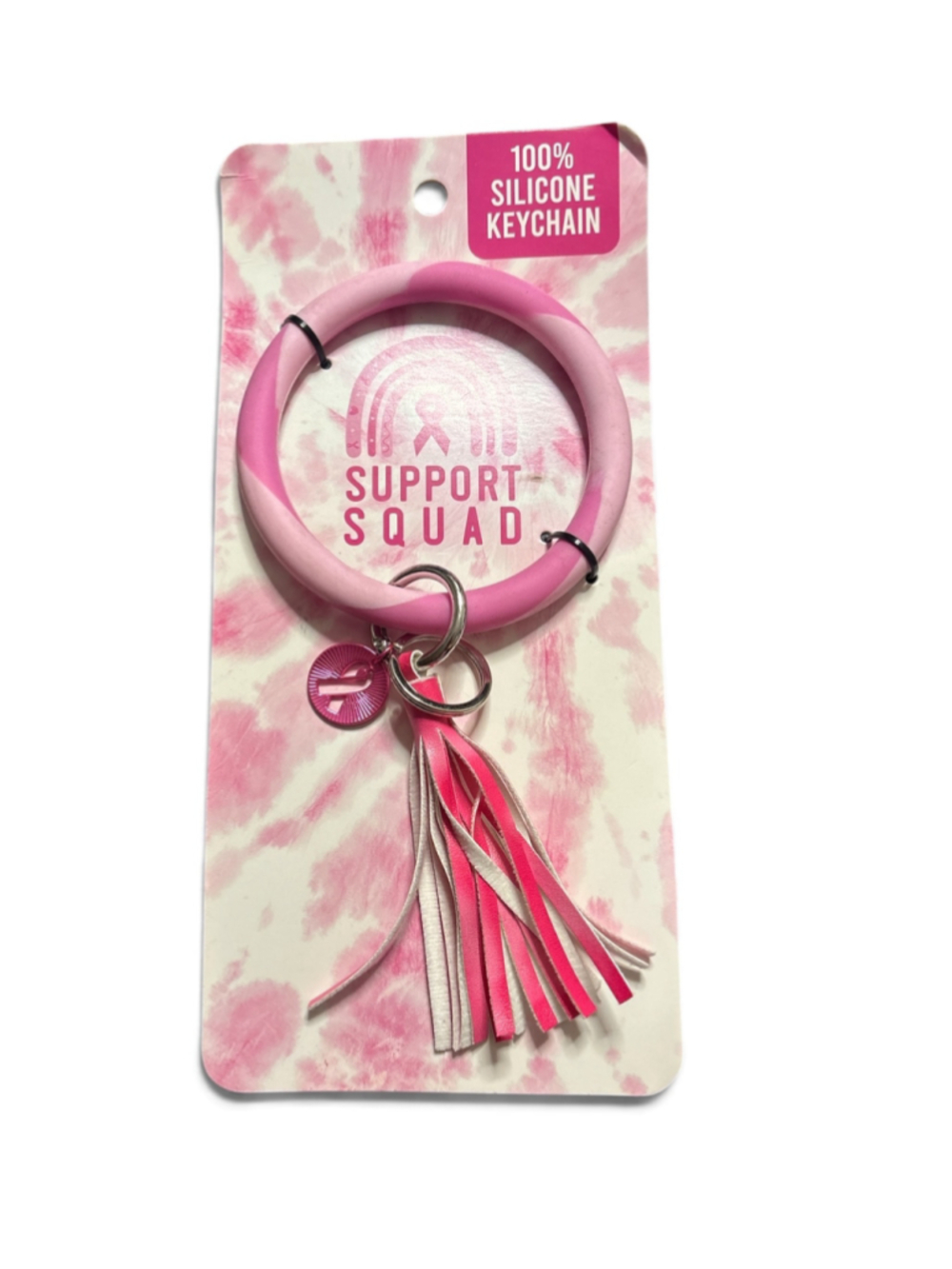 Breast Cancer AwarenessSupport Squad Pink Ribbon Keychain & Sticker Set - Picture 3 of 5